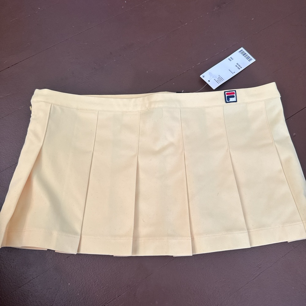 Fila x Hailey Yellow Pleated Skirt